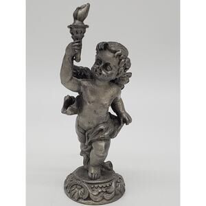 Cherub Angel Boy Carrying Fire Torch Figurine - 4"